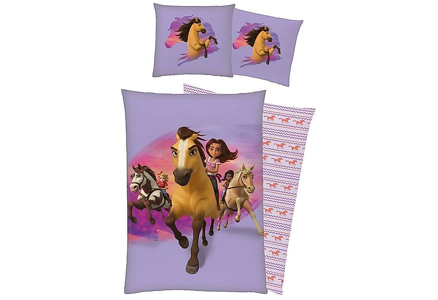 BERONAGE Kinderbettwäsche Spirit Untamed Stay Wild Bettwäsche Biber / Flane günstig online kaufen