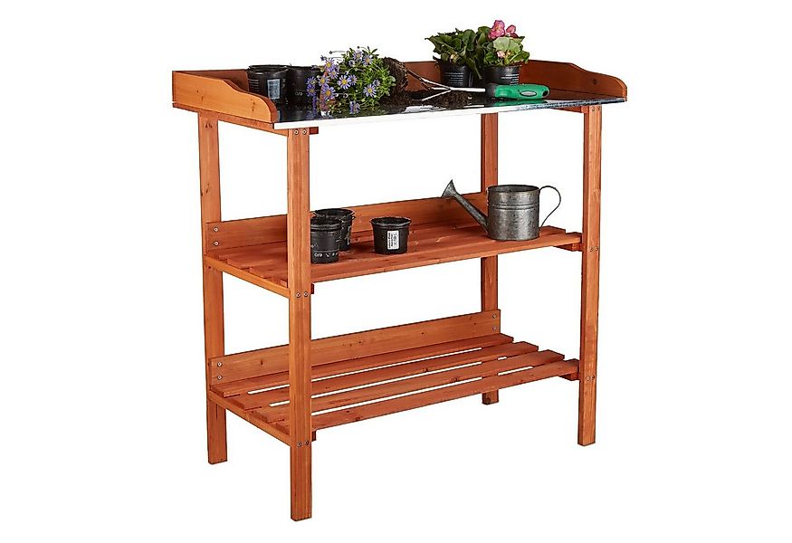 relaxdays Pflanztisch mit Metallplatte günstig online kaufen