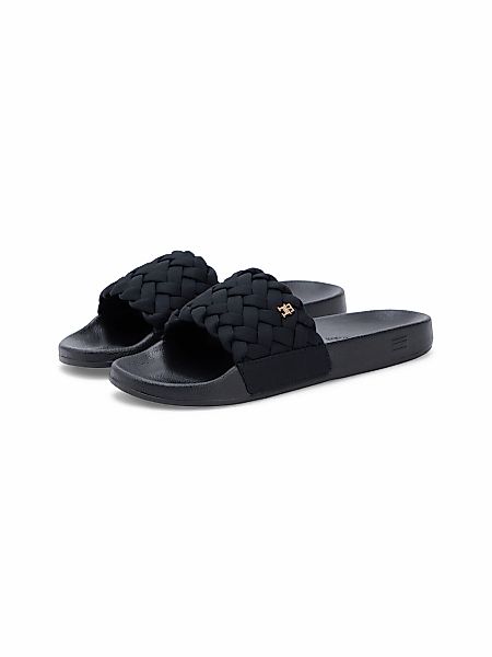 Tommy Hilfiger Pantolette "TH BRAIDED POOL SLIDE" Plateau, Sommerschuh, Str günstig online kaufen