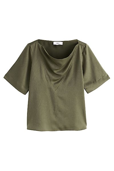 Next Shirtbluse Satin-Kurzamoberteil in Knitteroptik (1-tlg) günstig online kaufen