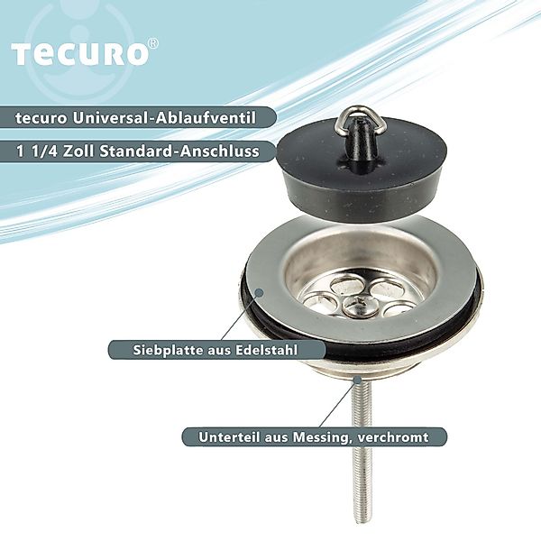 tecuro Ablaufventil Universal Ablaufventil, 1 1/4 Zoll - für Waschbecken mi günstig online kaufen
