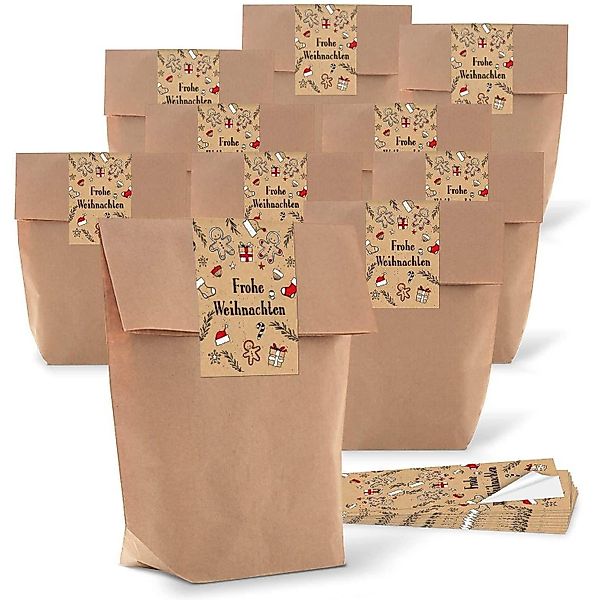 Logbuch-Verlag Dekofigur Braune Weihnachtstüten 14 x günstig online kaufen