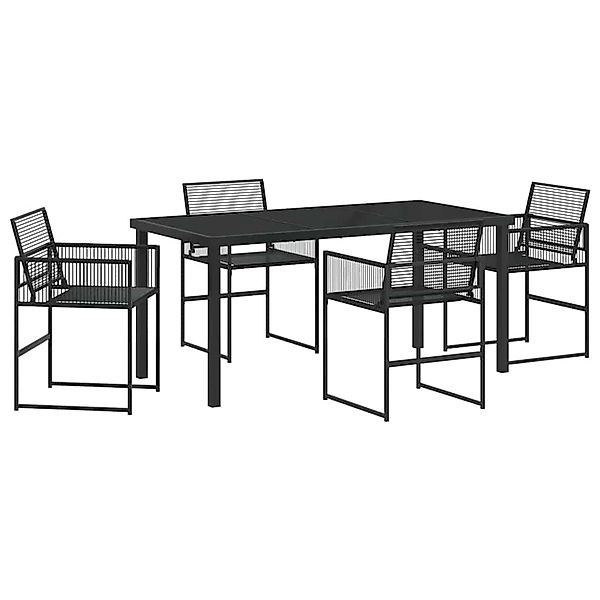 vidaXL Garten Essgruppe 5-Tlg Schwarz Poly Rattan 3379328 günstig online kaufen