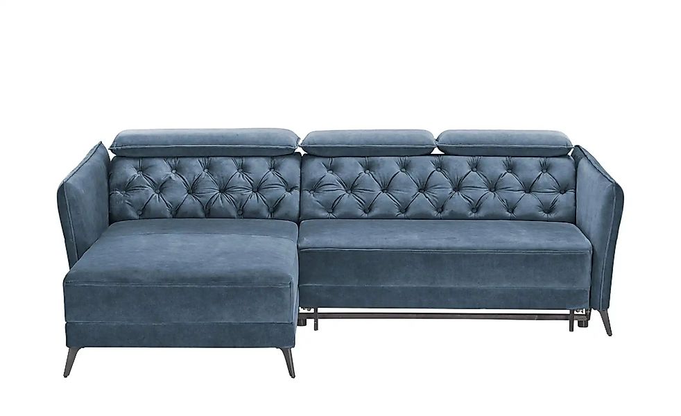 smart Ecksofa mit Kopfteilverstellung Kavita ¦ blau ¦ Maße (cm): B: 254 H: günstig online kaufen