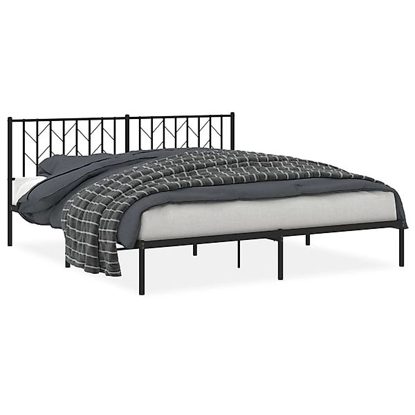 vidaXL Bettgestell mit Kopfteil Metall Schwarz 183x213 cm Modell 91934925 günstig online kaufen