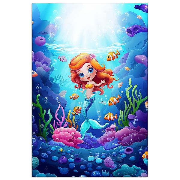 MuchoWow Poster Meerjungfrau - Unterwasserwelt - günstig online kaufen