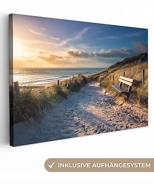 OneMillionCanvasses® Leinwandbild Sonnenuntergang - Strand - günstig online kaufen