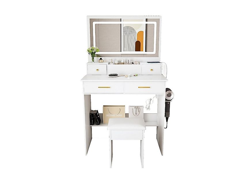 Fanttik Schminktisch Kosmetiktisch mit LED-Beleuchtung, einstellbare Hellig günstig online kaufen