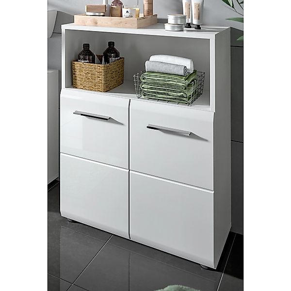 Inn.Furn Badezimmer Kommode in Weiß Hochglanz 60 x 80 cm Cover günstig online kaufen