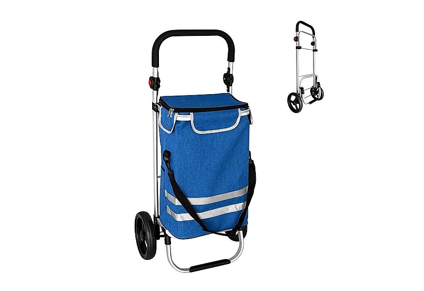 relaxdays Einkaufstrolley Klappbarer Einkaufstrolley 45 l, 45 l, blau günstig online kaufen