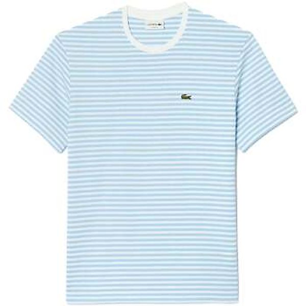 Lacoste  T-Shirts & Poloshirts Striped Heavy Cotton T-Shirt White/Blue günstig online kaufen