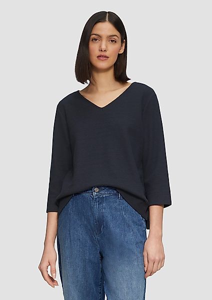 s.Oliver 3/4 Arm-Pullover Sweatshirt Strukturiertes Sweatshirt günstig online kaufen