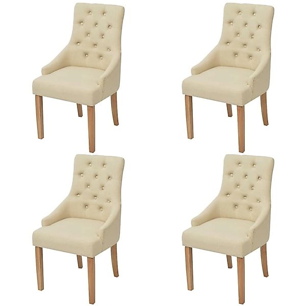 vidaXL Esszimmerstühle 4 Stk Cremeweiß Stoff 274425 günstig online kaufen