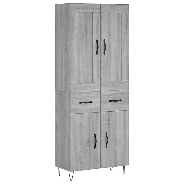 vidaXL Highboard Grau Sonoma 69,5x34x180 cm Holzwerkstoff 3199911 günstig online kaufen