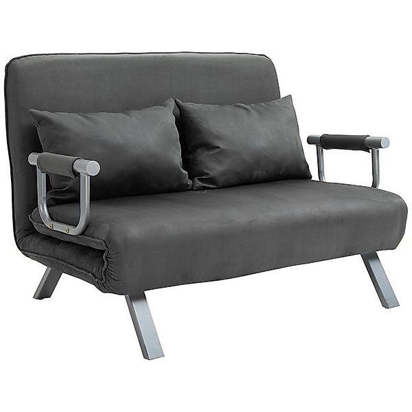 HOMCOM Schlafsofa Zweisitzer mit Bettfunktion, Einzelbett mit Kissen, Schla günstig online kaufen