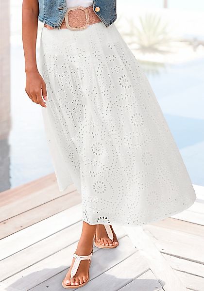 Buffalo Maxirock aus Spitze, Eyelet, Sommerrock, modische Lochstickerei günstig online kaufen