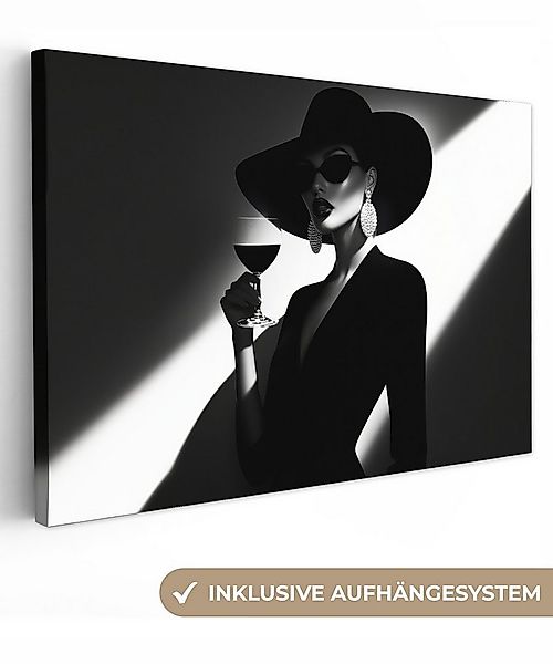 OneMillionCanvasses® Leinwandbild Frau - Wein - Chic, Fotodruck (1 St), Lei günstig online kaufen
