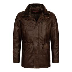 S&A Ledermoden Lederjacke John Abnehmbarer Lammfellkragen günstig online kaufen