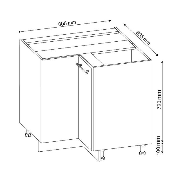 Vicco Eckunterschrank Fame-Line, Goldkraft Eiche/Anthrazit, 80.5 günstig online kaufen