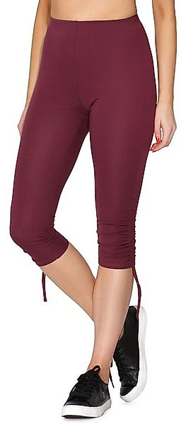 Merry Style Leggings Damen 3/4 Capri-Leggings mit Raffung aus Baumwolle MS1 günstig online kaufen