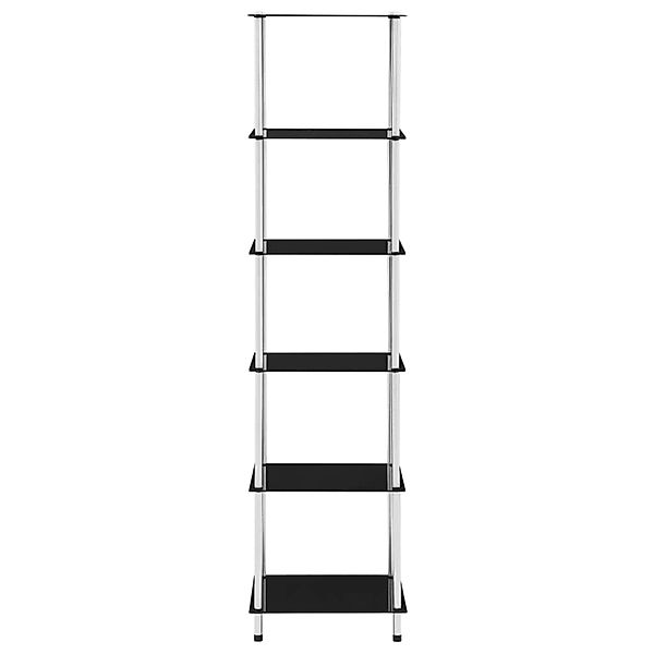 vidaXL Bücherregal Regal mit 6 Ablagen Schwarz 40x40x160 cm Hartglas günstig online kaufen