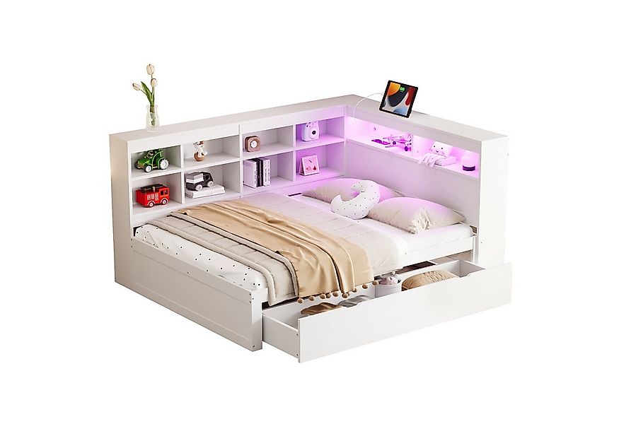 OKWISH Kinderbett Schlafsofa Funktionsbett Stauraumbett (Doppelbett Daybett günstig online kaufen