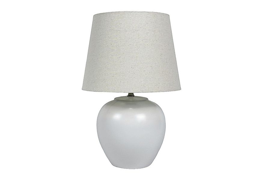 relaxdays Nachttischlampe Tischlampe Stoff & Keramikfuß günstig online kaufen