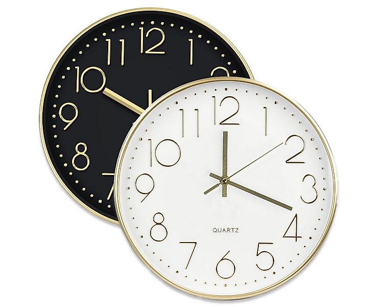 mixed24 Wanduhr 30cm moderne Wanduhr geräuscharm ohne Tickgeräusche Weiß Go günstig online kaufen