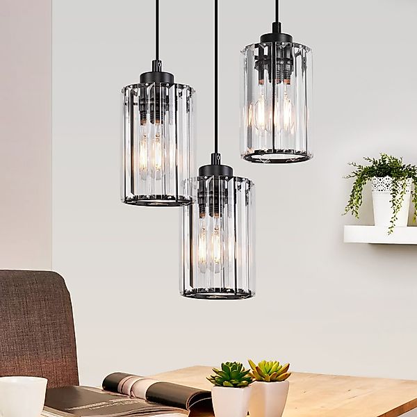 Nettlife Pendelleuchte Kristall Modern Wohnzimmer 3 günstig online kaufen