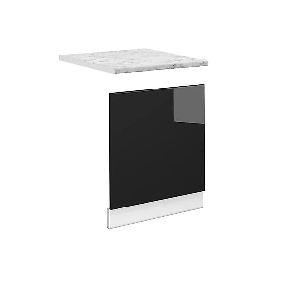 Vicco Frontblende Fame-Line Schwarz Eiche hochglanz/Weiß 60 cm AP Marmor günstig online kaufen