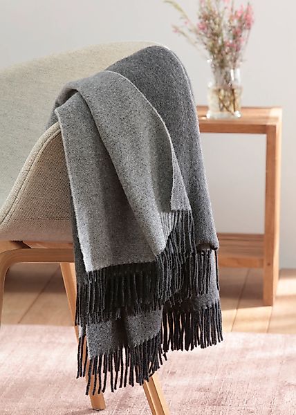 Biederlack "Lars" mit Fransen, Kuscheldecke günstig online kaufen