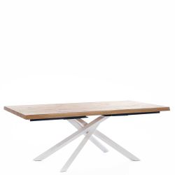 Buffettisch Eiche furniert Mikado Fußgestell in Weiß günstig online kaufen
