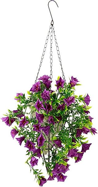 Kunstblume Petunien-Hänger mit Hängeampel Petunien Pflanze mit Blüten, I.GE günstig online kaufen