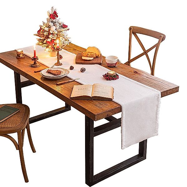 BYSURE Tischläufer (1-tlg), Tischläufer Weiß Weihnachten günstig online kaufen