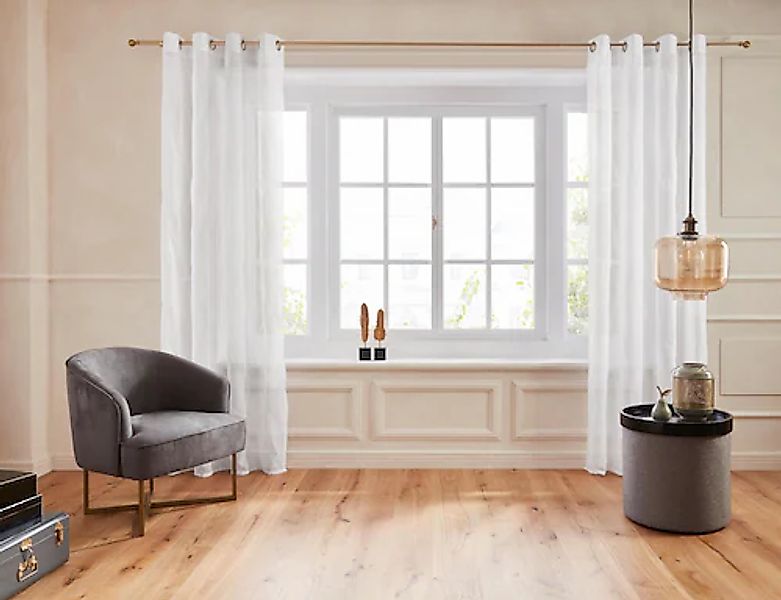 my home Gardine »Mila« Ösen 1 Stk. tlg. mit Wellenmuster bestickt, monochro günstig online kaufen