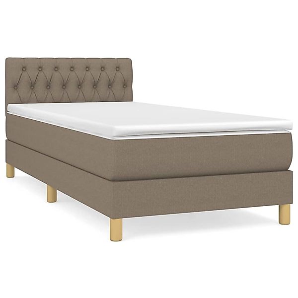 vidaXL Boxspringbett mit Matratze Taupe 90x200 cm Stoff1389612 günstig online kaufen