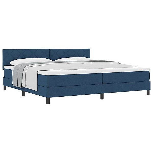 vidaXL Bett Boxspringbett mit Matratze Blau 200x200 cm Stoff (1-tlg) günstig online kaufen