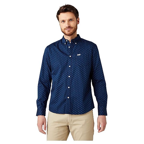 Wrangler 1 Pocket Button Down Langarm-shirt S Navy günstig online kaufen