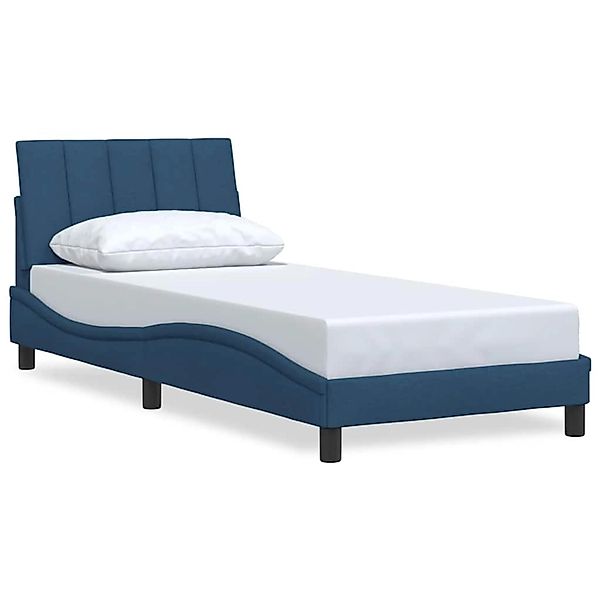 vidaXL Bettgestell ohne Matratze Hanko Blau 90x200 cm Stoff 3310369 günstig online kaufen