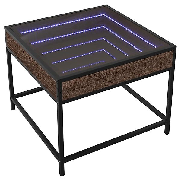 vidaXL Couchtisch mit Infinity-LED Braun Eichen-Optik 50x50x41 cm 847681 günstig online kaufen