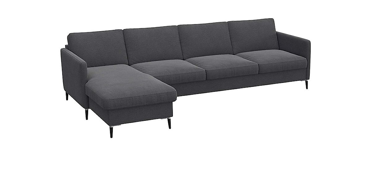 FLEXLUX Ecksofa »Fiore, L-Form«, schmale Armlehnen, Kaltschaum, Füße Alu+sc günstig online kaufen