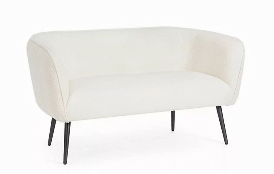 Natur24 Sofa 2Sitzer Sofa Avril 126x70x68 Weiß Stoff Boucleoptik Stahlbeine günstig online kaufen