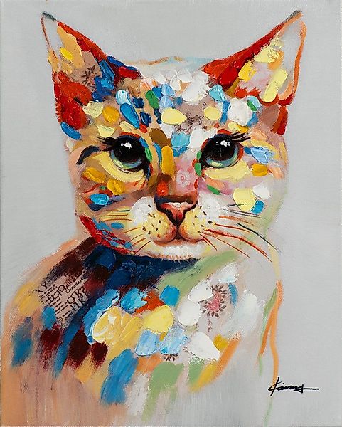 ArtUniverse Gemälde Bunte Katze, 40x50 cm, günstig online kaufen