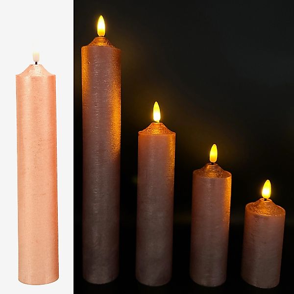 Online-Fuchs LED-Kerze 5 LED Kerzen XL aus Echtwachs mit realistischer Flam günstig online kaufen