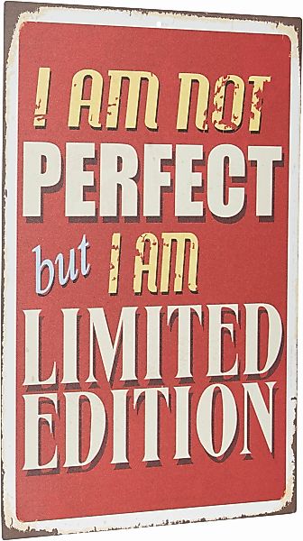 Home affaire Metallbild "I am not perfect …", Schriftzüge-Schriftzug, Spruc günstig online kaufen