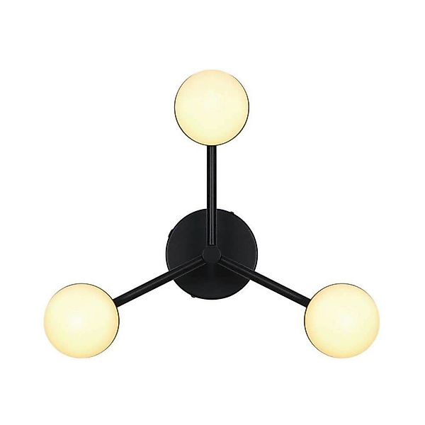 Deckenleuchte Contina, schwarz, Ø 48 cm, Metall/Gas günstig online kaufen