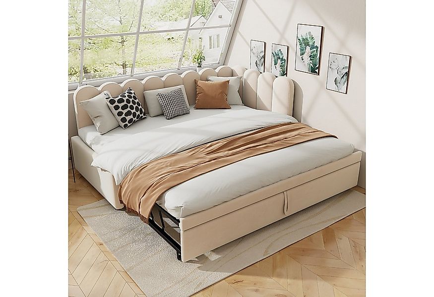 Merax Daybett 90/180x200cm mit Ausziehbett (1 tlg), L-förmiges Schlafsofa P günstig online kaufen