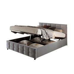 Flieks Polsterbett, Hydraulisches Stauraumbett Doppelbett 180x200cm günstig online kaufen