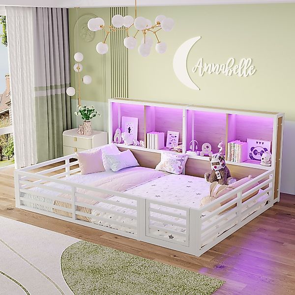 Ulife Kinderbett Zaunbett Bodenbett Metallbett 140x200cm günstig online kaufen