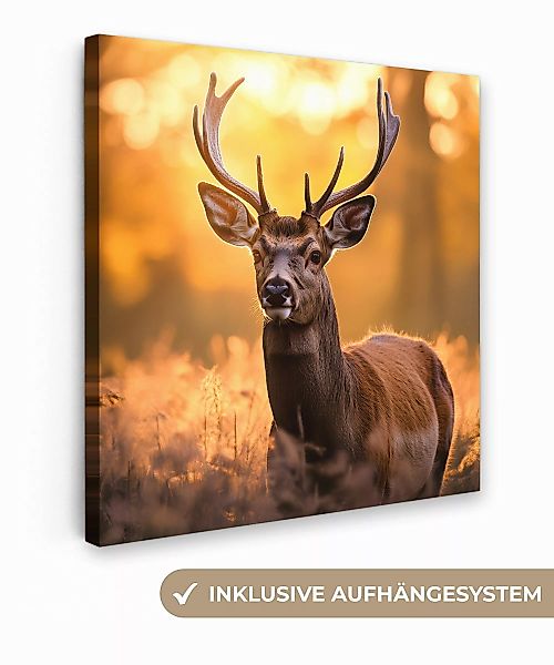 OneMillionCanvasses® Leinwandbild Hirsch - Geweih - günstig online kaufen